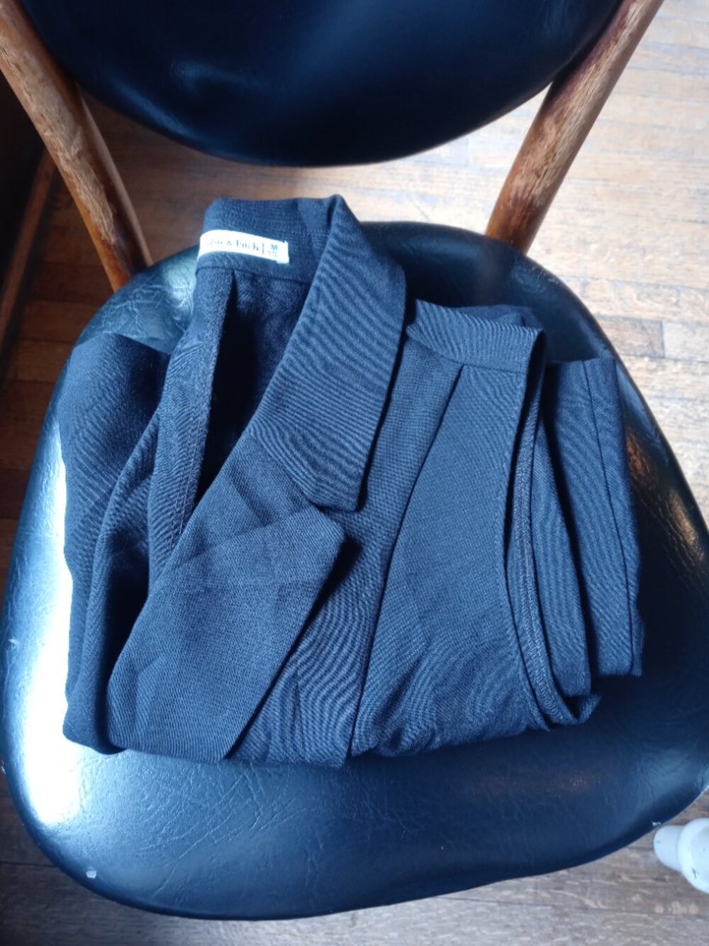 ABERCROMBIE & FITCH sleeveless blazer mini dress in black (M) - Picture 5 of 14